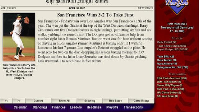Image for the game Baseball Mogul 2008