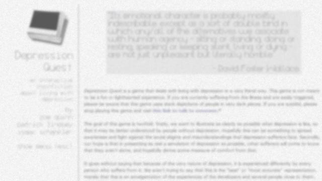 Image for the game Depression Quest