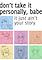 Cover image for the game Don't Take It Personally, Babe, It Just Ain't Your Story