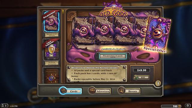 Image for the game Hearthstone: Whispers of Old Gods