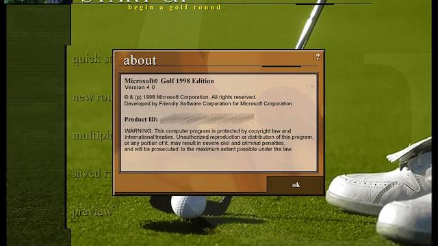 Image for the game Microsoft Golf 1998 Edition