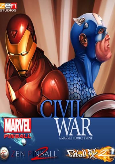 Cover image for the game Pinball FX2: Marvel Civil War