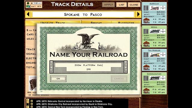 Image for the game Rails Across America