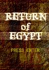 Cover image for the game Return of Egypt
