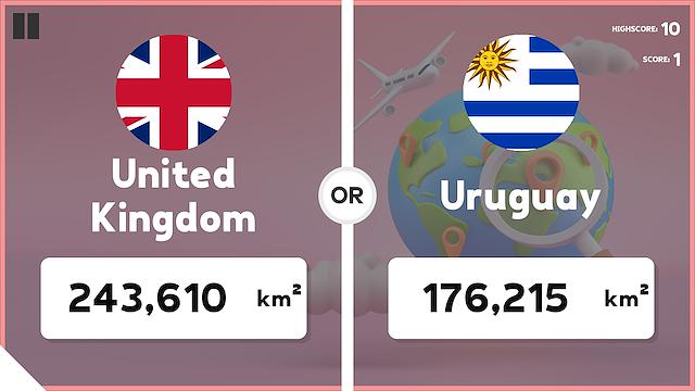 Image for the game Which Country Is Larger?