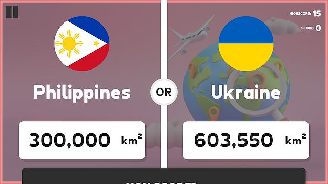 Image for the game Which Country Is Larger?